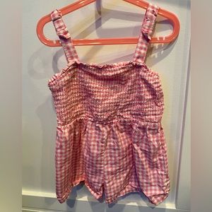 Girls pink GINGHAM tommy bahama romper